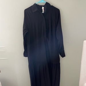 Black H&M botton down midi dress